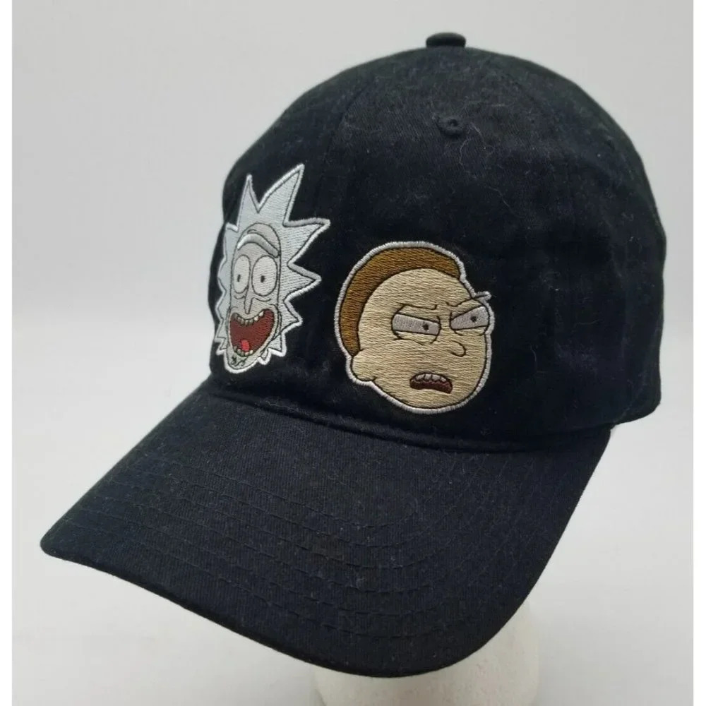 Rick and Morty Adult Swim Brand Black Adjustable Strapback Men's Hat Very Clean!